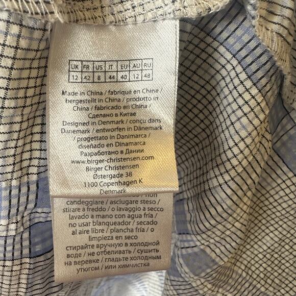 REMAIN Birger Christensen Lea Dress Blue Plaid - Picture 6 of 8